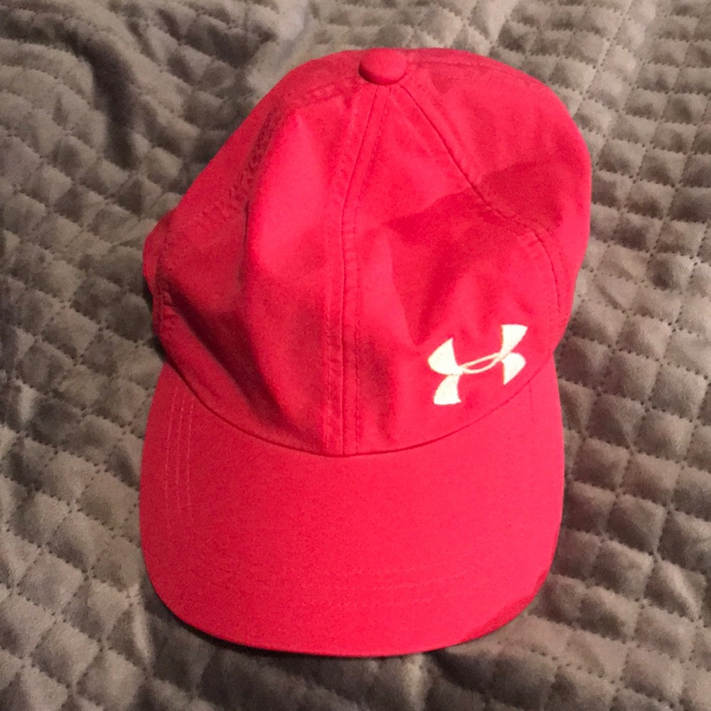 Pink under armor hat